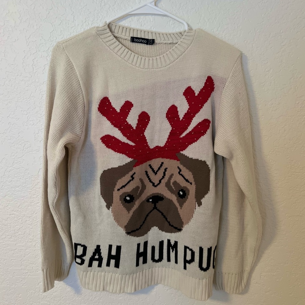 Pug Christmas Sweater / S/M